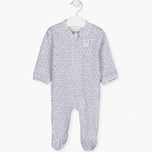 Pijama terciopleo lobito gris