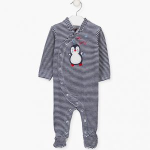 Pijama a rayas pingüino