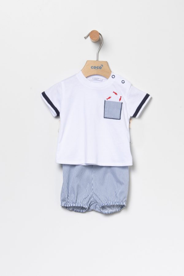 Camiseta con short marinero bebé