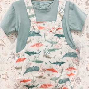 Conjunto animales marinos peto y camiseta