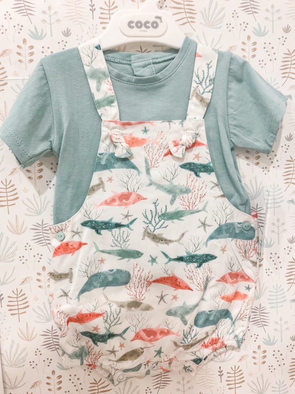 Conjunto animales marinos peto y camiseta