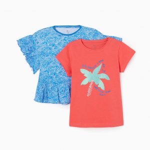 Pack 2 camisetas Okiwana azul / coral