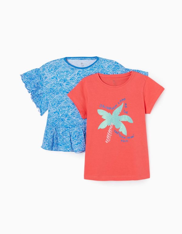 Pack 2 camisetas Okiwana azul / coral