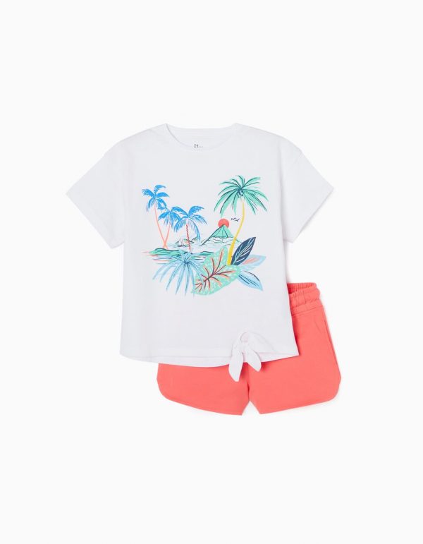 Conjunto short y camiseta tropical