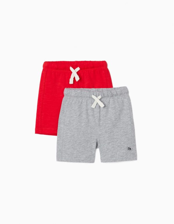 Pack pantalones bebé rojo / gris