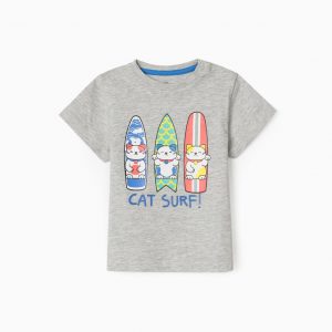 Camiseta cat surf bebé