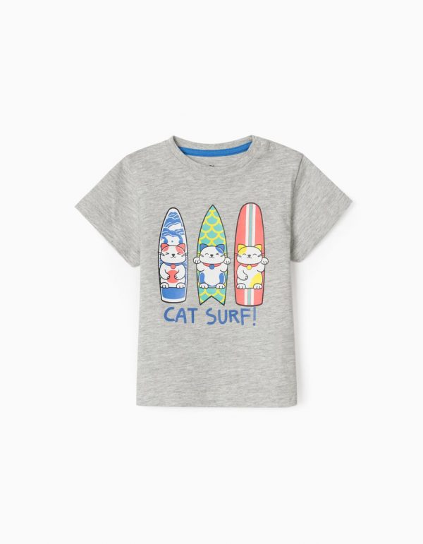 Camiseta cat surf bebé