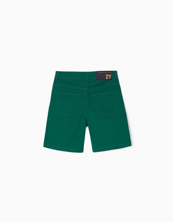 Pantalón corto sarga verde