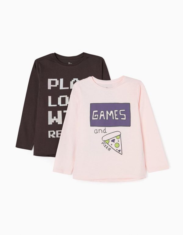 Pack 2 camisetas game rosa
