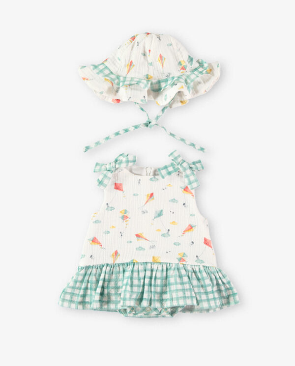 Conjunto de ranita con gorrito cometas