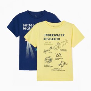 Pack camiseta sea animals amarilla /azul