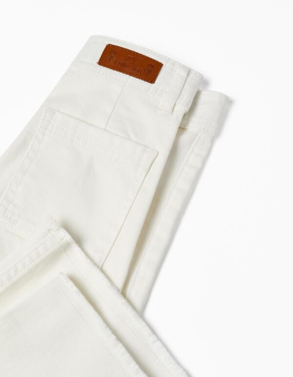 Pantalón largo wide leg blanco