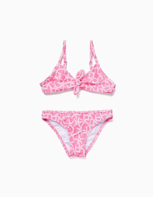 Bikini basic estrellas rosa niña