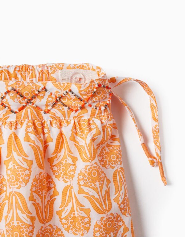 Falda cruzada de flores orange