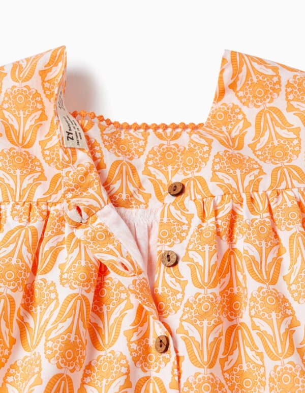 Conjunto blusa y braguita flores orange