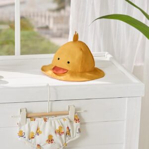 Conjunto bañador-pañal y gorrito pato