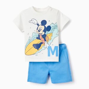 Conjunto camiseta blanca y pantalón Mickey