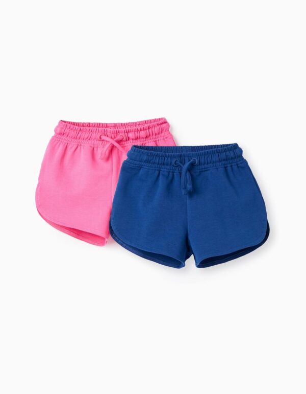 Pack 2 shorts bebé azul / rosa
