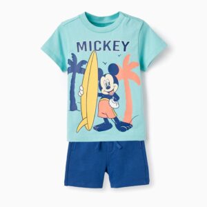 Conjunto camiseta turquesa y pantalón Mickey
