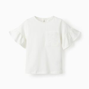 Camiseta blanca bolsillo con bordado