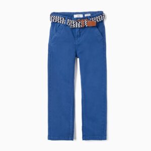Pantalón sarga azul con cinturón