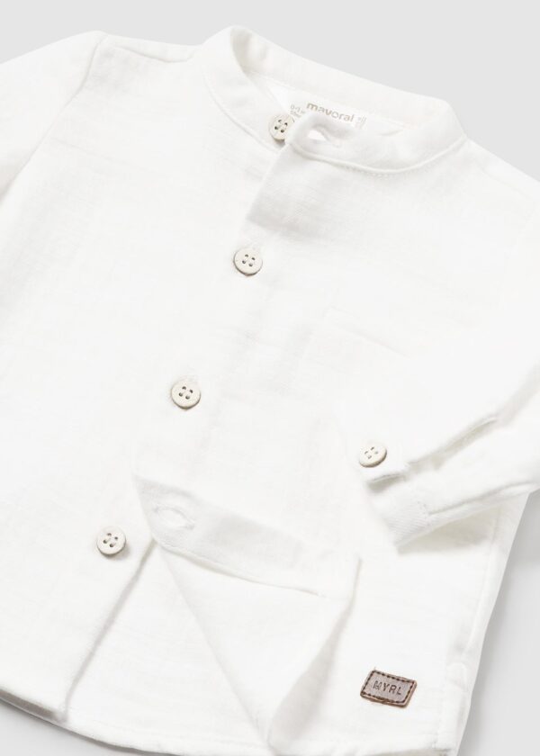 Camisa blanca cuello mao Mayoral