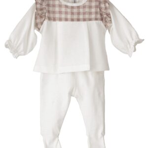 Conjunto primera puesta cuadritos rosa