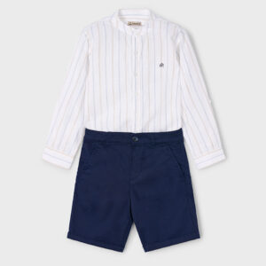 Conjunto bermuda y camisa cuello mao niño Mayoral