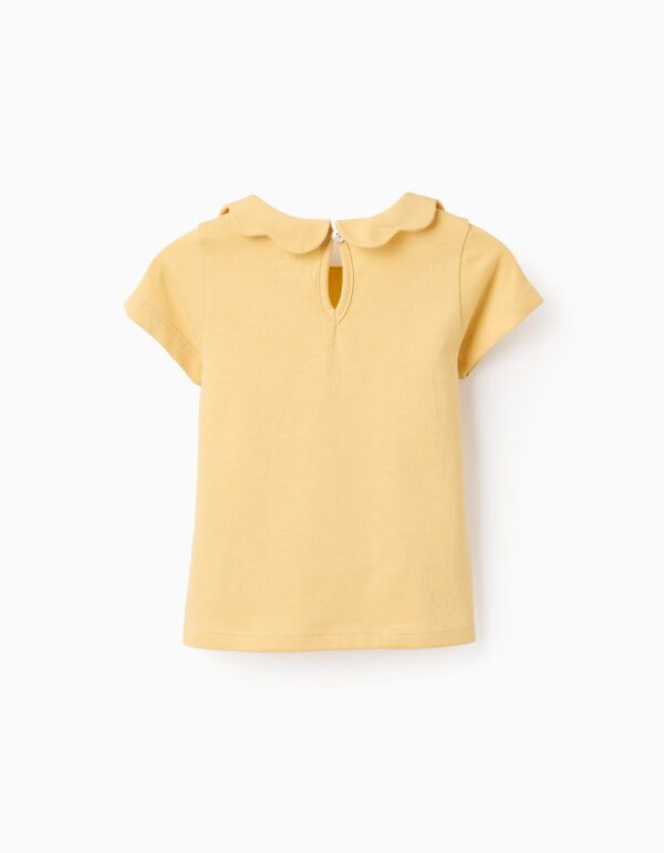 Camiseta cuello ondulado Amarillo bebé - Imagen 2