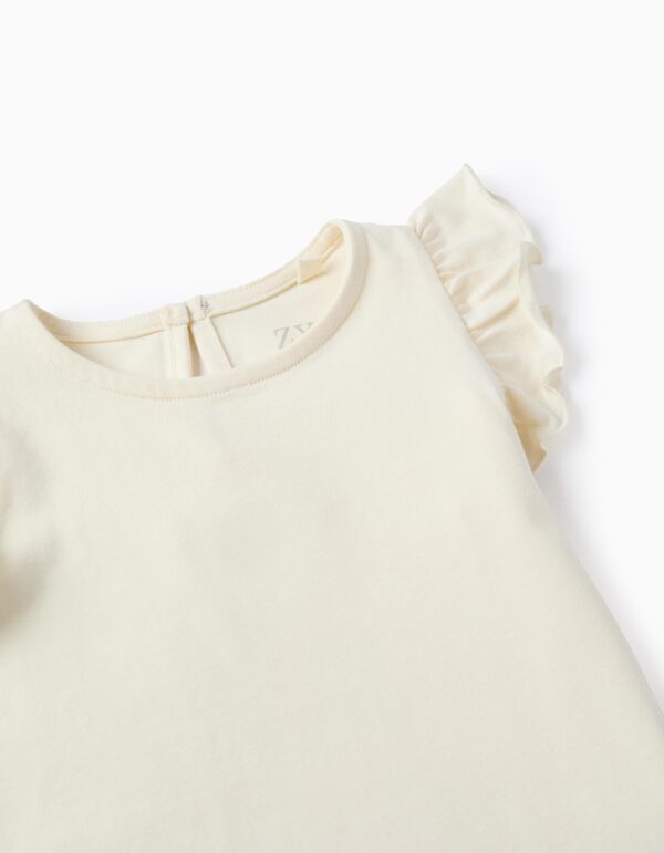 Camiseta con Volantes Blanco bebé