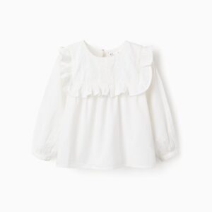 Blusa con volante bordada