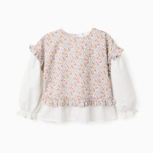 Blusa combinada liberty y volantes