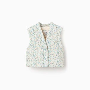 Chaleco con forro sherpa flores
