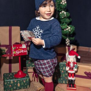 Conjunto short cuadros y jersey snow