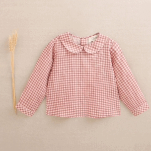 Camisa cuadros bebé rosa empolvado