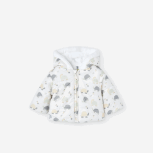 Chaqueta acolchada con capucha y motivo tortugas bebé
