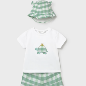 Conjunto 3 piezas tortuga con gorro orejitas