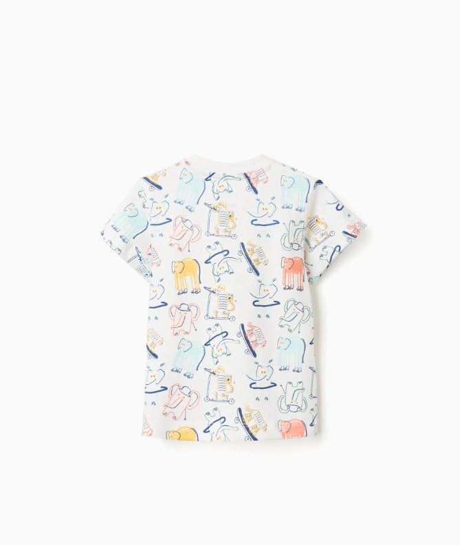 Camiseta con elefante y tigre bebé - Imagen 2