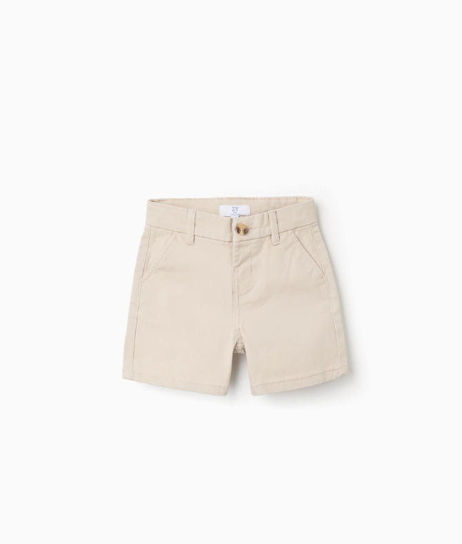 Bermudas chino con bolsillos bebé beige
