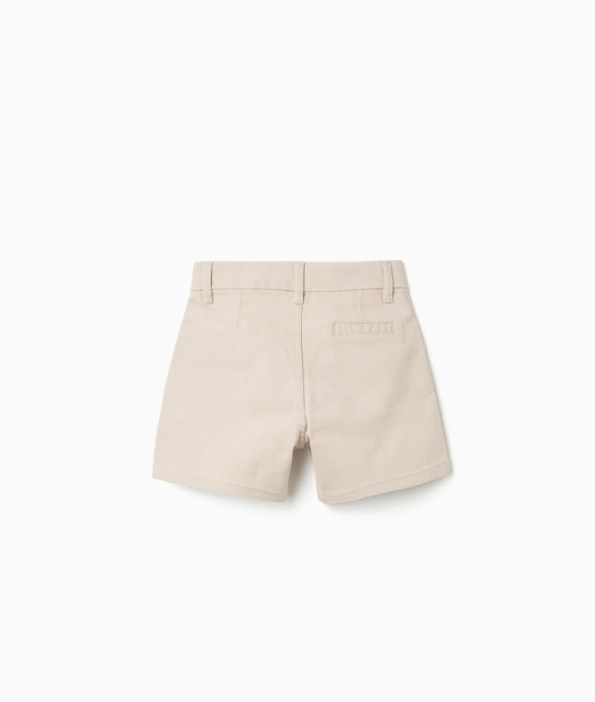 Bermudas chino con bolsillos bebé beige - Imagen 2