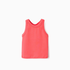 Camiseta de tirantes canalé coral