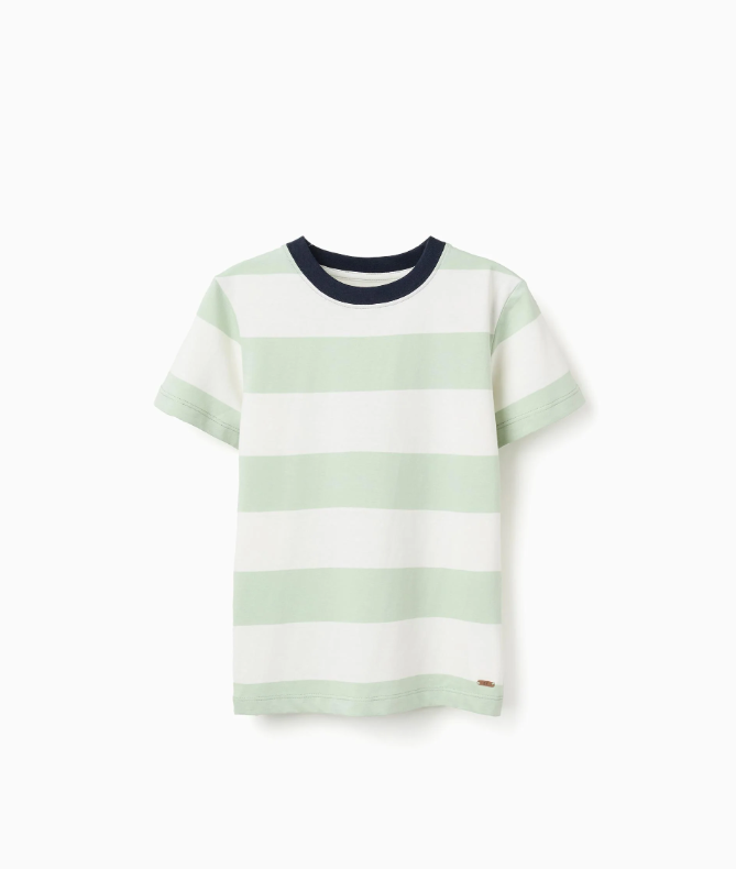 Camiseta rayas blanco/verde