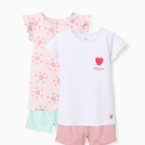 Pack 2 pijamas cortos algodón niña