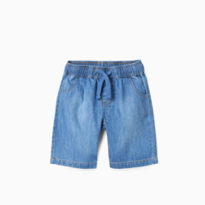 Bermudas midi vaqueras pull-up azul