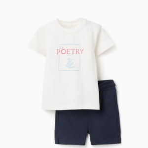 Conjunto camiseta Poetry y short marino bebé