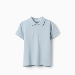 Polo algodón piqué azul claro niño