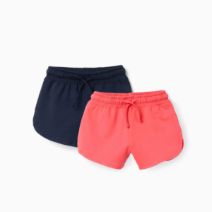 Pack 2 short coral/azul bebé