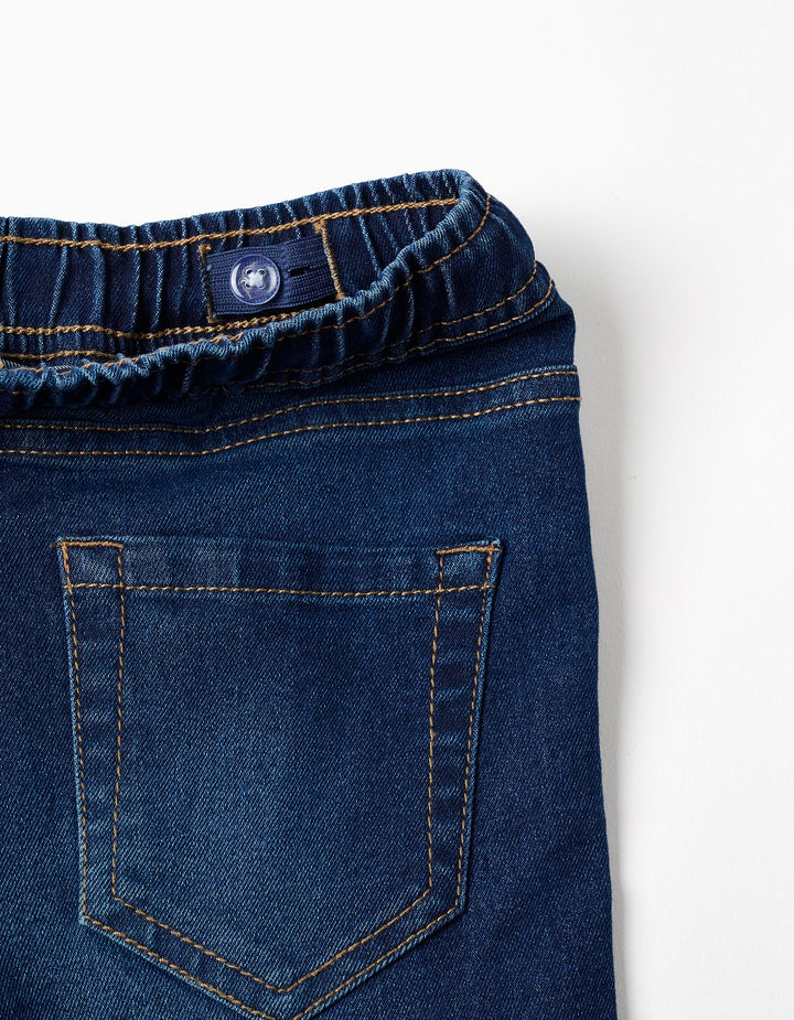 Vaqueros slim fit con cordón para niño, azul oscuro
