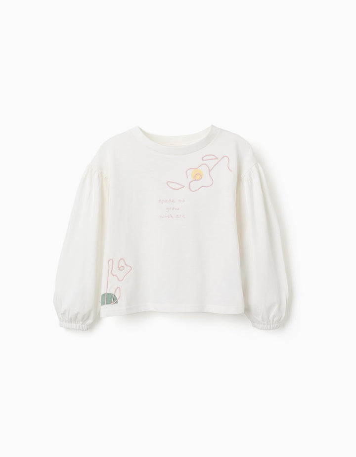 Camiseta mangas abullonadas flores