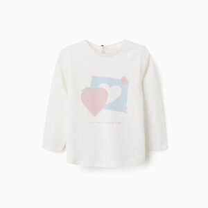 Camiseta blanca bebé corazones
